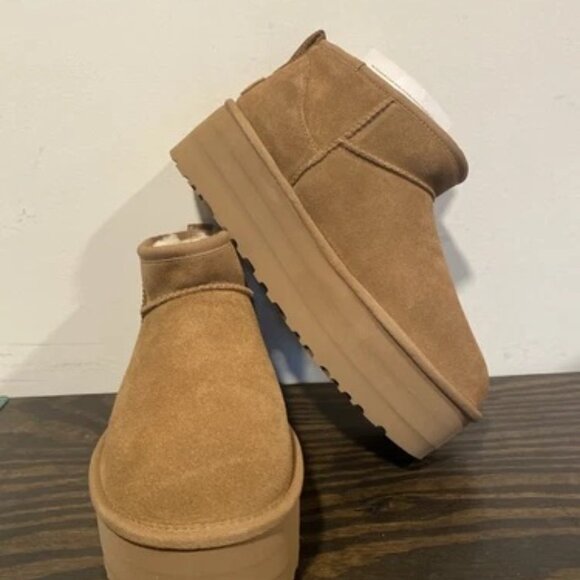 UGG Platform Ultra Mini Classic Chestnut Tan Boots Size 9 - BRAND NEW - Picture 7 of 7